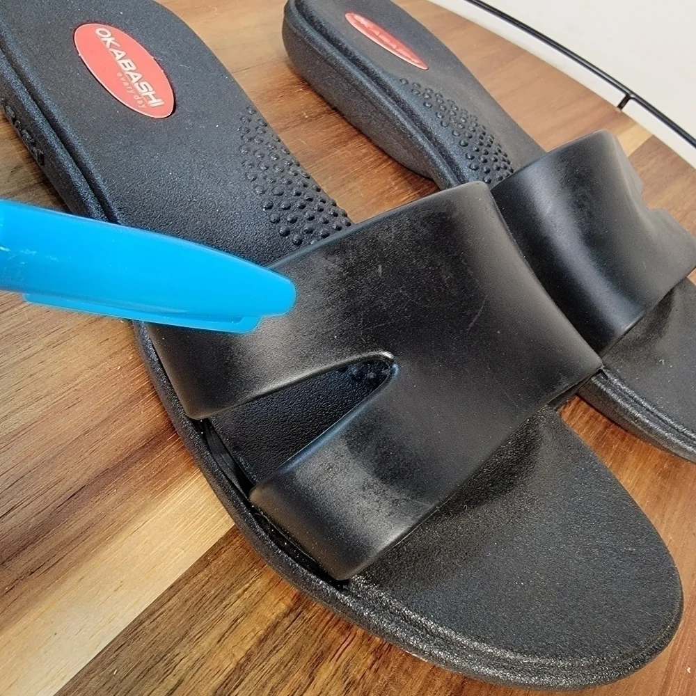 Okabashi Cruise Women's Slide Sandals Made in USA Black Size Small - 5/6